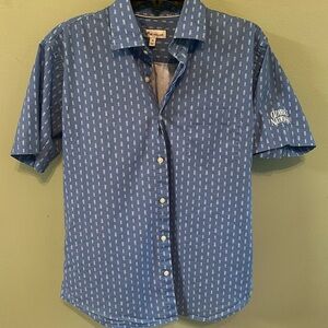 Peter Millar Men’s medium Skull Tiki Cotton-Blend Sport Shirt Ozarks National